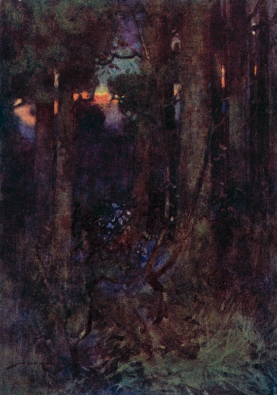 Illustration til The Deserted Village af Oliver Goldsmith (farve litho) af William Lee Hankey