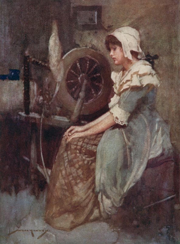 Illustration til The Deserted Village af Oliver Goldsmith (farve litho) af William Lee Hankey