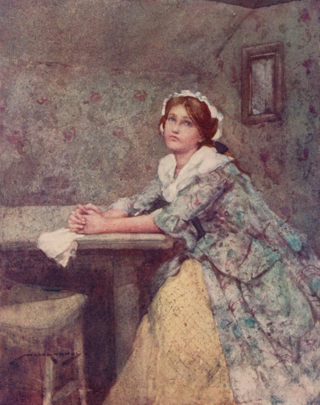 Illustration til The Deserted Village af Oliver Goldsmith (farve litho) af William Lee Hankey
