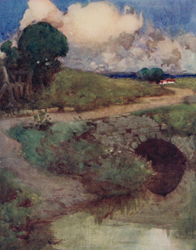 Illustration til The Deserted Village af Oliver Goldsmith (farve litho) af William Lee Hankey