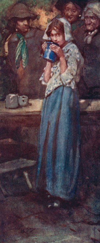 Illustration til The Deserted Village af Oliver Goldsmith (farve litho) af William Lee Hankey
