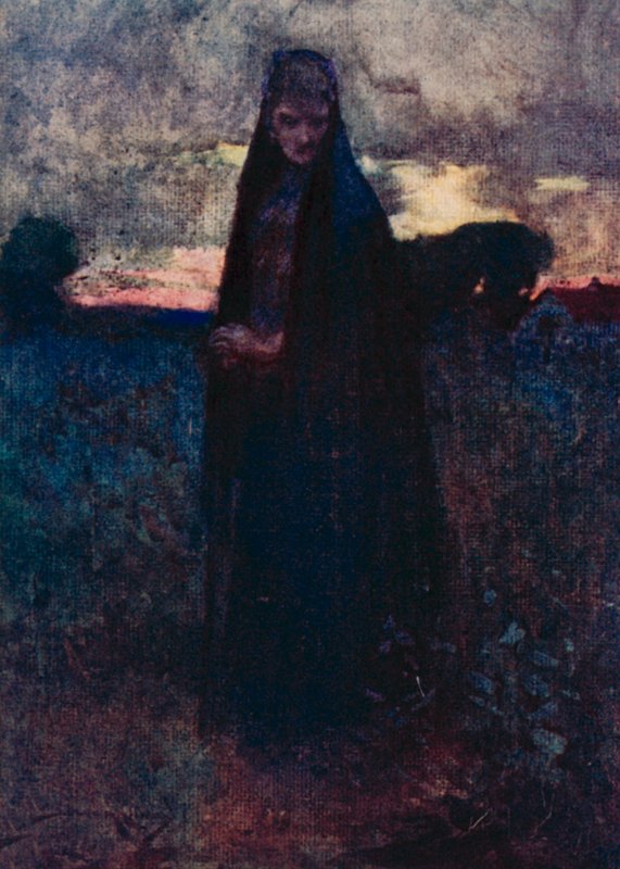 Illustration til The Deserted Village af Oliver Goldsmith (farve litho) af William Lee Hankey