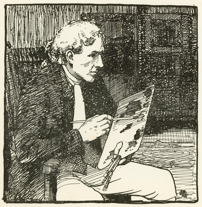 Illustration til The Deserted Village af Oliver Goldsmith (farve litho) af William Lee Hankey