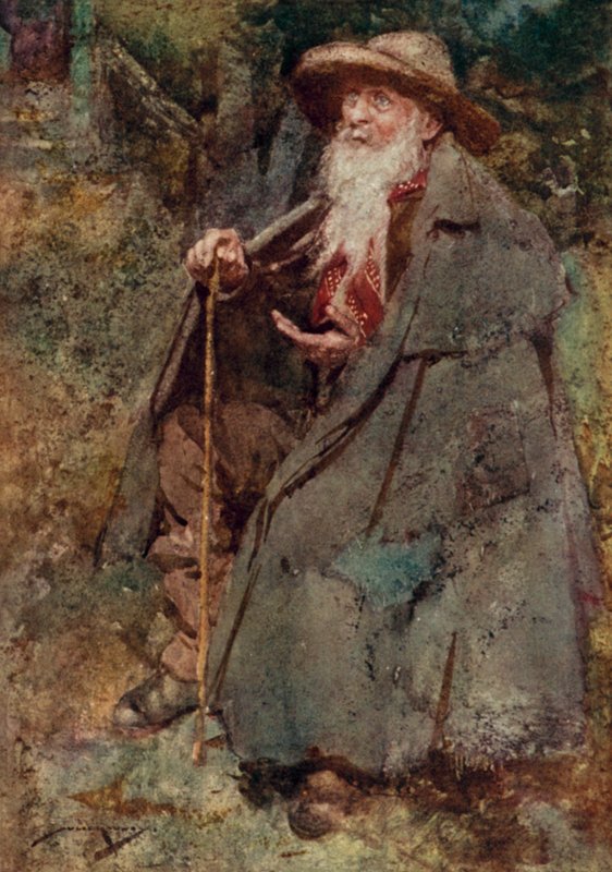 Illustration til The Deserted Village af Oliver Goldsmith (farve litho) af William Lee Hankey