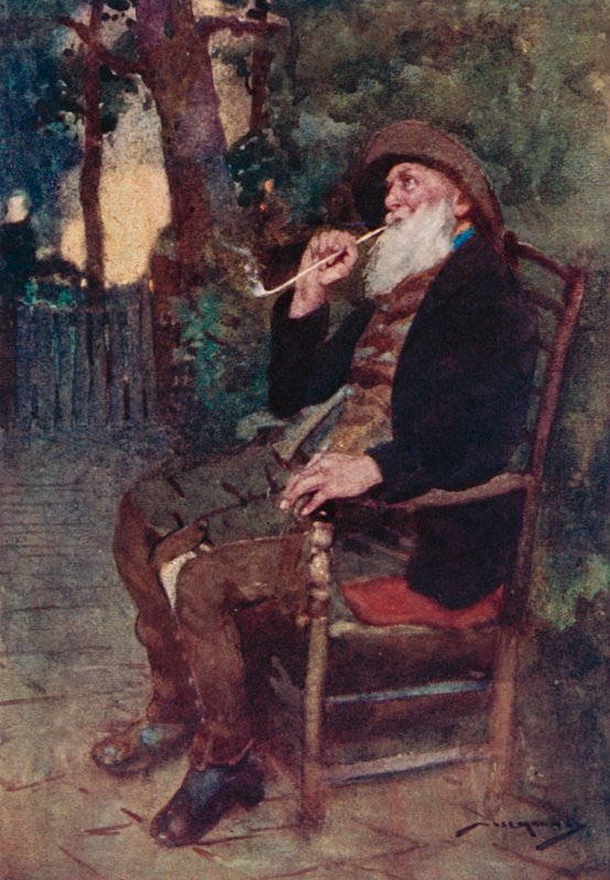 Illustration til The Deserted Village af Oliver Goldsmith (farve litho) af William Lee Hankey