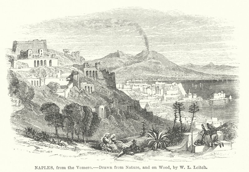 Napoli, fra Vomero (gravering) af William Leighton (after) Leitch