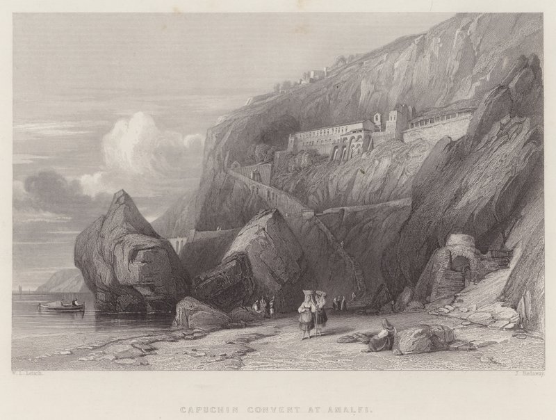 Kapucinerkloster i Amalfi (gravering) af William Leighton Leitch