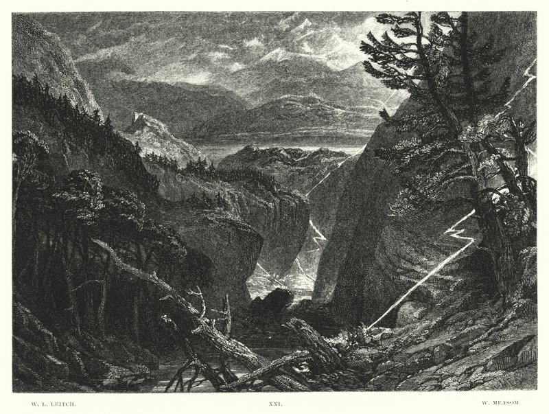 Lord Byrons barn Harold, Canto III, strofe 96 (gravering) af William Leighton Leitch