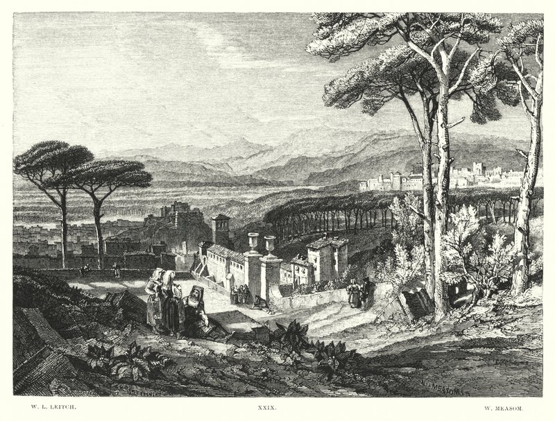 Lord Byrons barn Harold, Canto IV, strofe 174 (gravering) af William Leighton Leitch