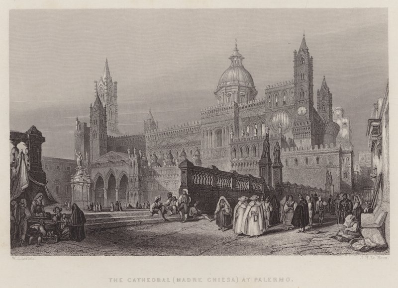 Katedralen (Madre Chiesa) i Palermo (gravering) af William Leighton Leitch