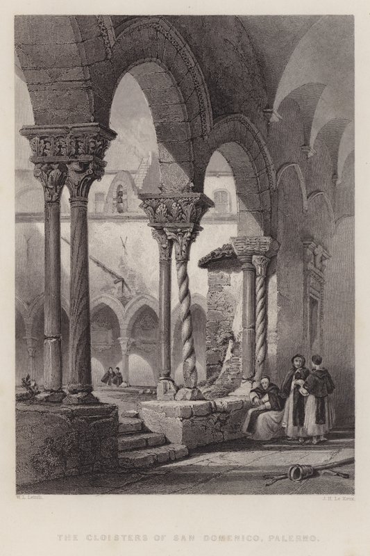 Klostrene i San Domenico, Palermo (gravering) af William Leighton Leitch