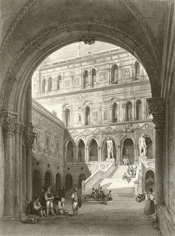 De gigantiske trapper, Ducal Palace, Venedig af William Leighton Leitch