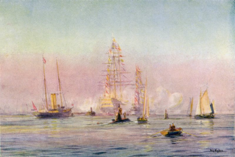Portsmouth Havn, 1912 af William Lionel Wyllie