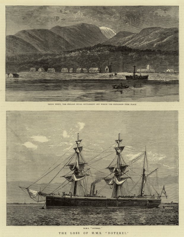 Tabet af H M S Doterel af William Lionel Wyllie
