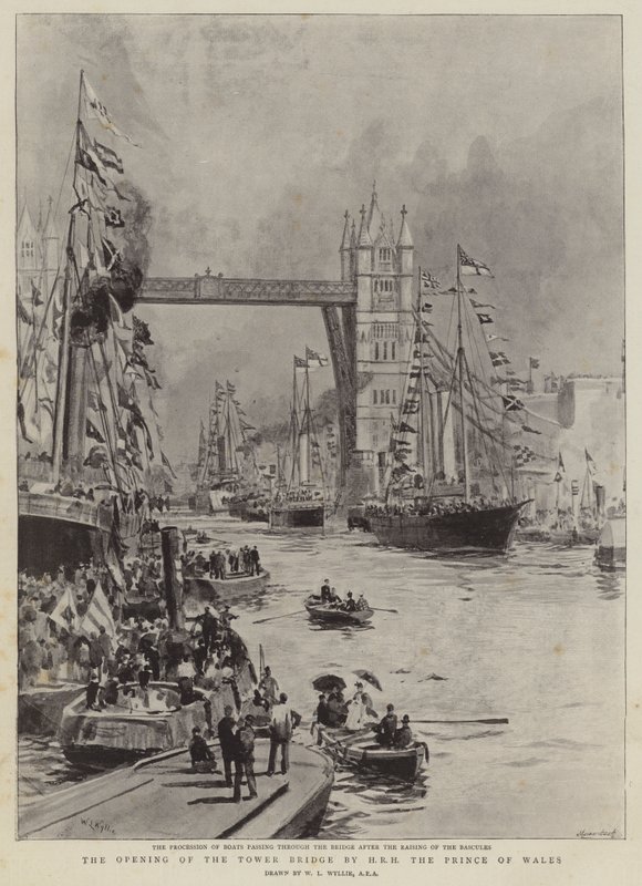 Åbningen af Tower Bridge af HKH Prinsen af Wales af William Lionel Wyllie