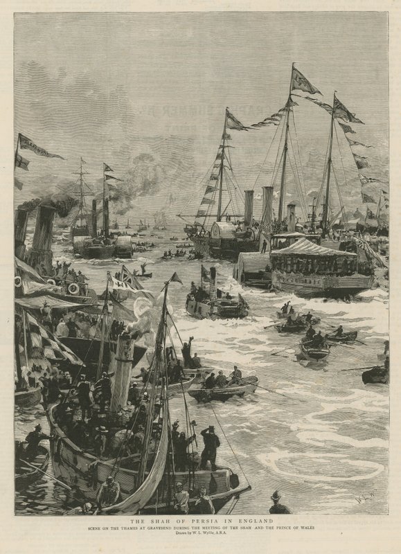 Shahen af Persien i England (gravering) af William Lionel Wyllie