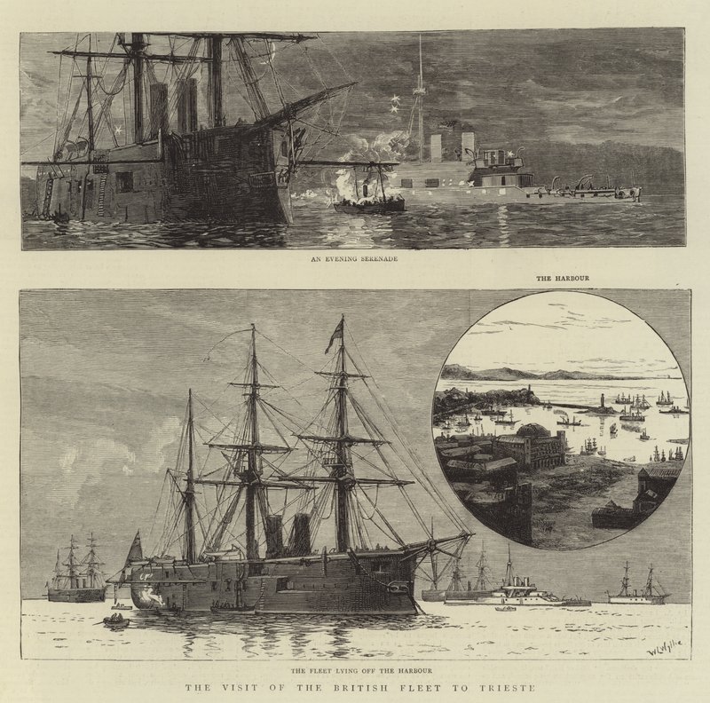 Den britiske flådes besøg i Trieste af William Lionel Wyllie