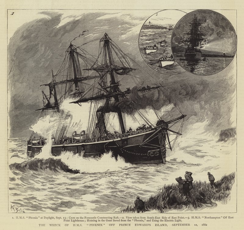 Vraget af HMS Phoenix ud for Prince Edward