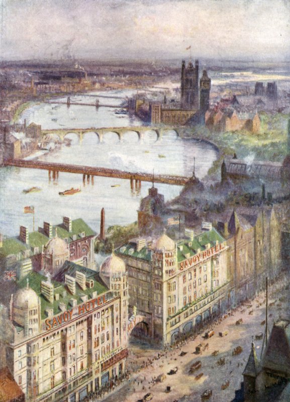 Udsigt fra Savoy Hotel, mod vest af William Lionel Wyllie