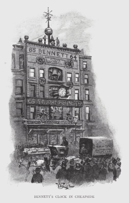 Bennetts ur i Cheapside (litho) af William Luker