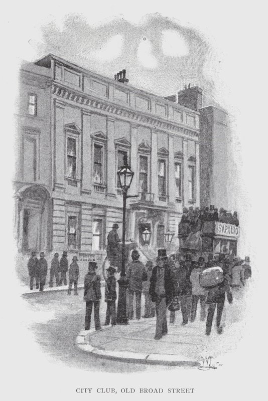 City Club, Old Broad Street (litho) af William Luker