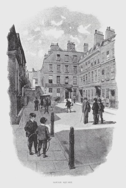 Gough Square (litho) af William Luker