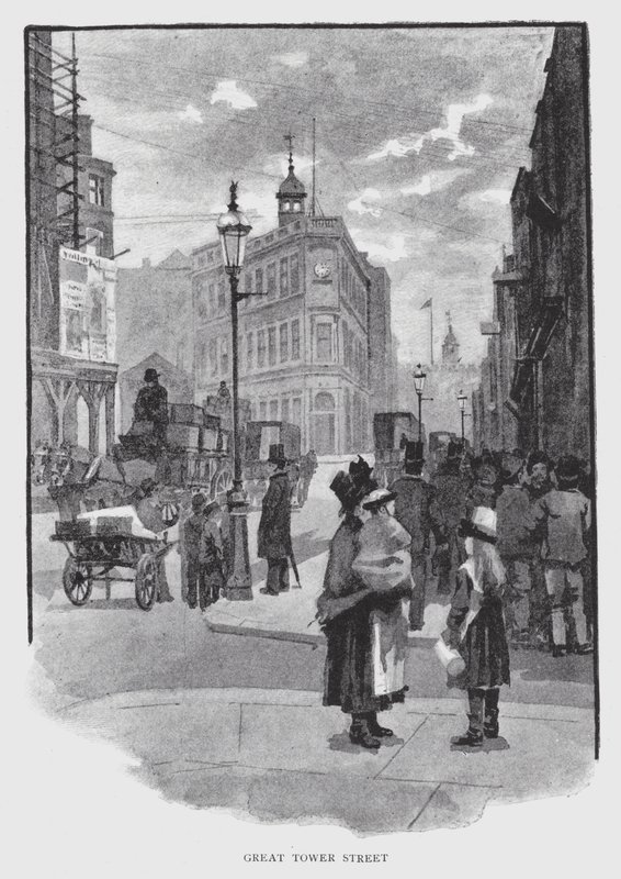 Great Tower Street (litho) af William Luker