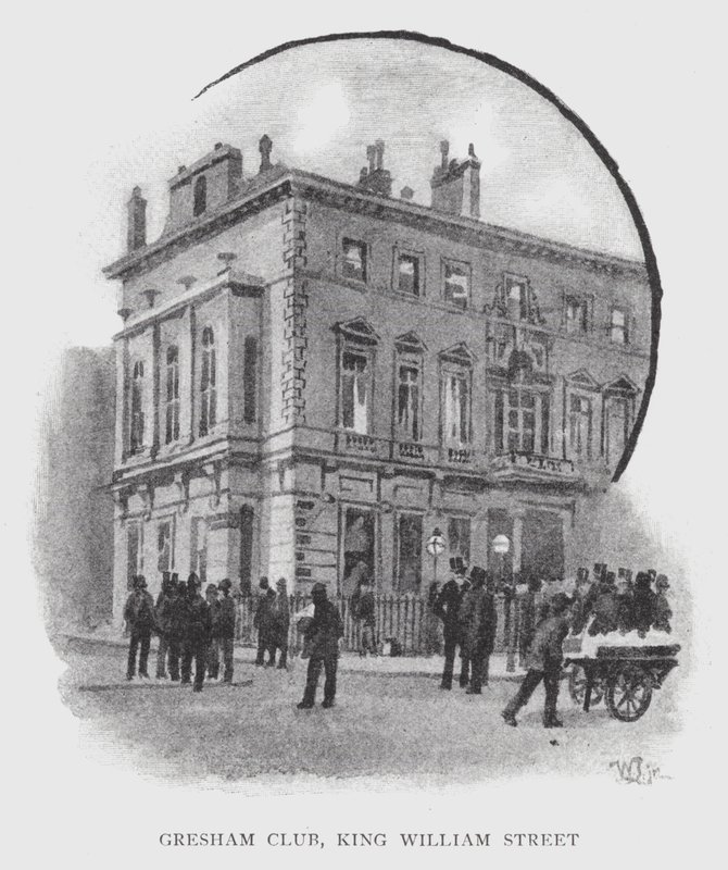 Gresham Club, King William Street (litho) af William Luker