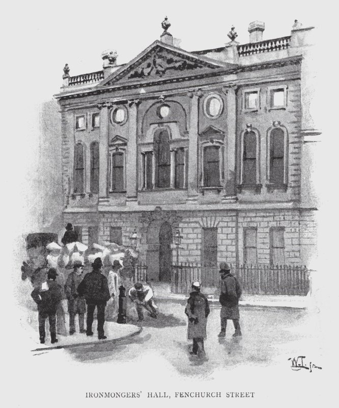 Isenkræmmersalen, Fenchurch Street (litho) af William Luker