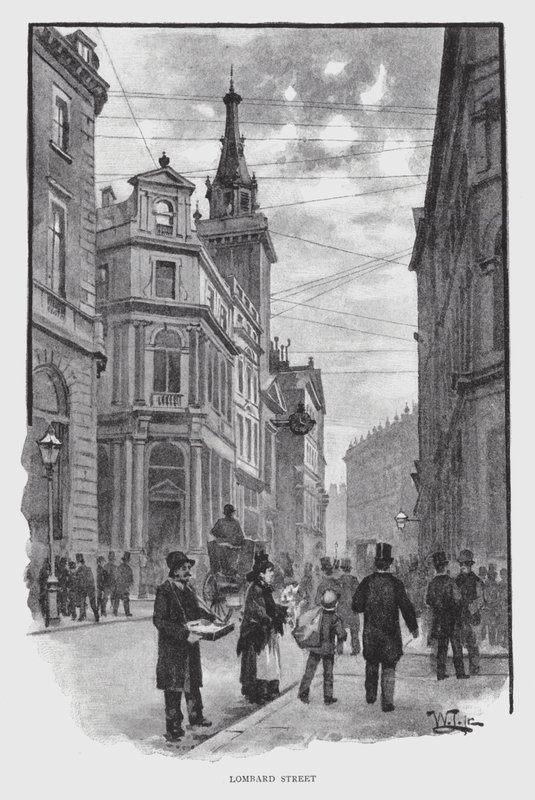 Lombard Street (litho) af William Luker