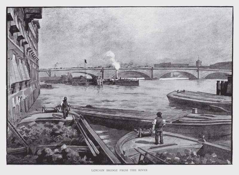 London Bridge for the River (litho) af William Luker