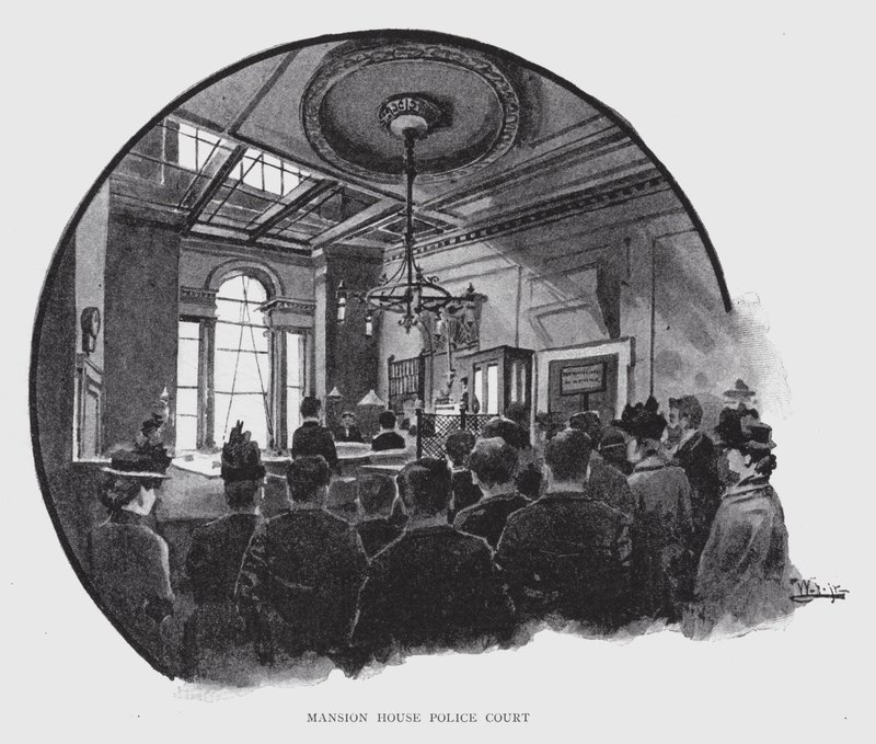 Mansion House Police Court (litho) af William Luker