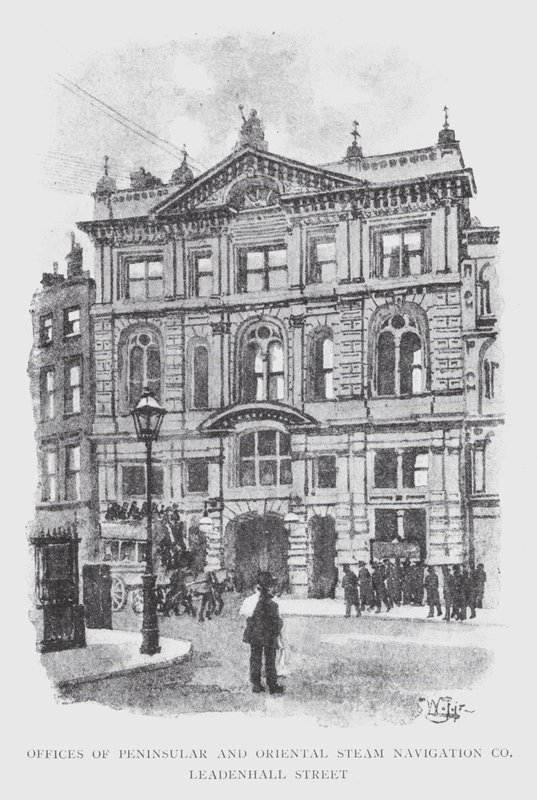 Kontorer for Peninsular and Oriental Steam Navigation Co, Leadenhall Street (litho) af William Luker