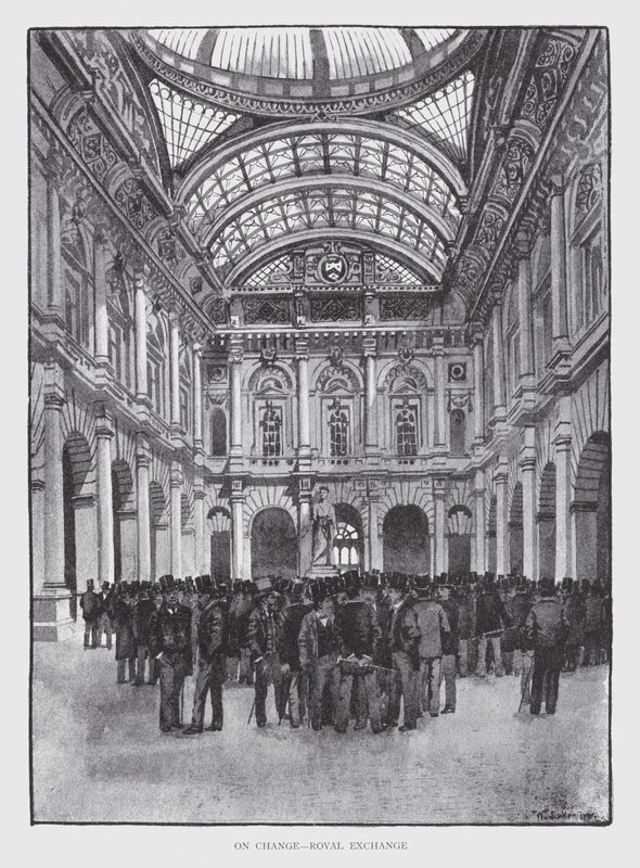 On Change, Royal Exchange (litho) af William Luker