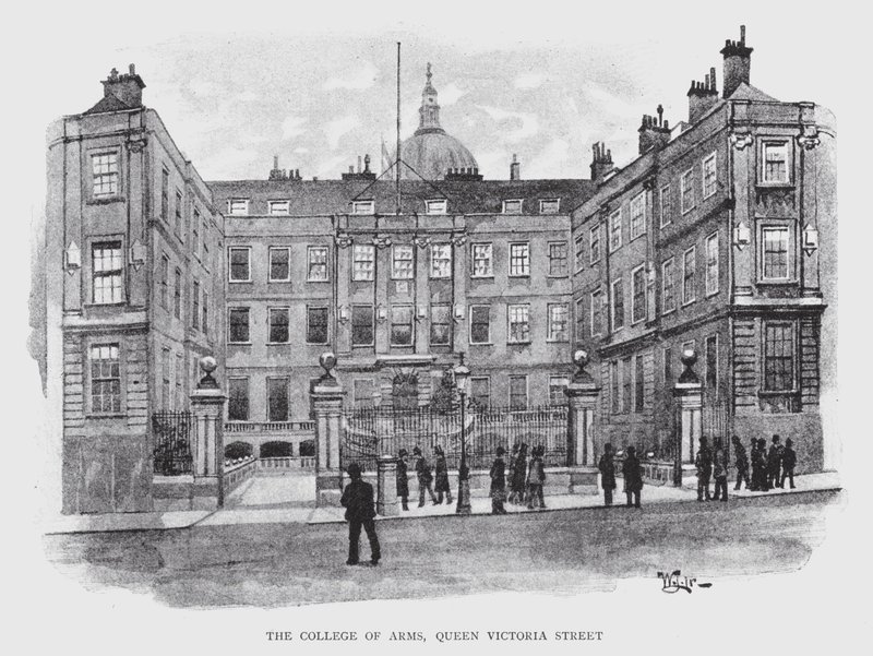 The College of Arms, Queen Victoria Street (litho) af William Luker