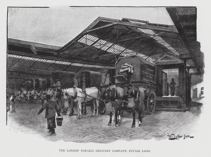 The London Parcels Delivery Company, Fetter Lane (litho) af William Luker