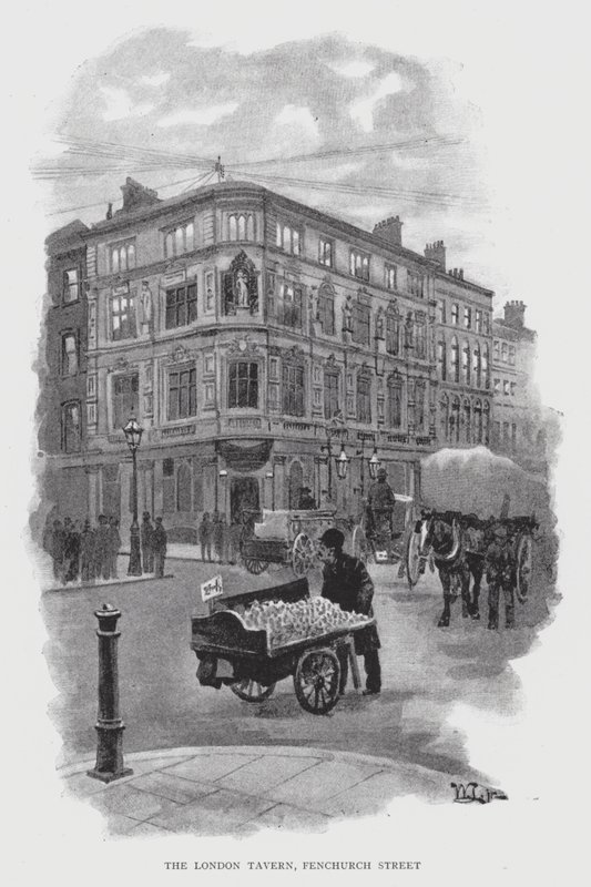 London Tavern, Fenchurch Street (litho) af William Luker