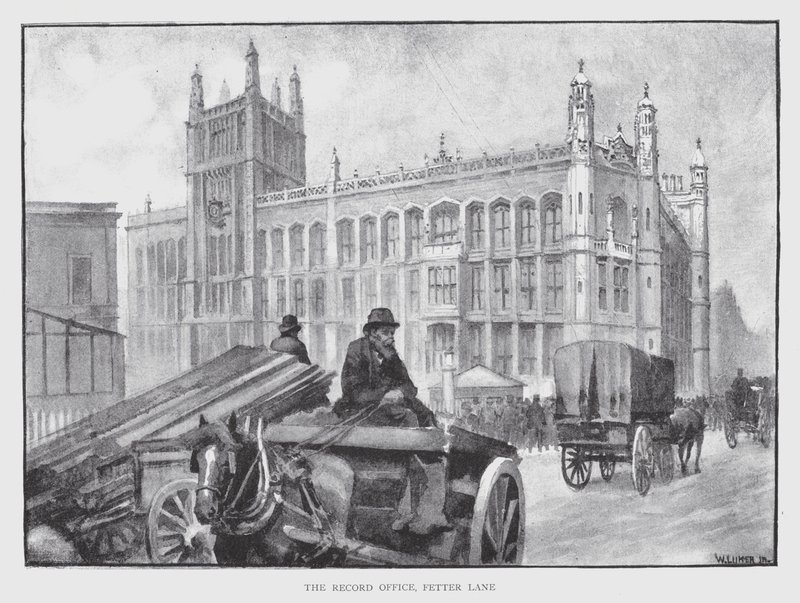 The Record Office, Fetter Lane (litho) af William Luker