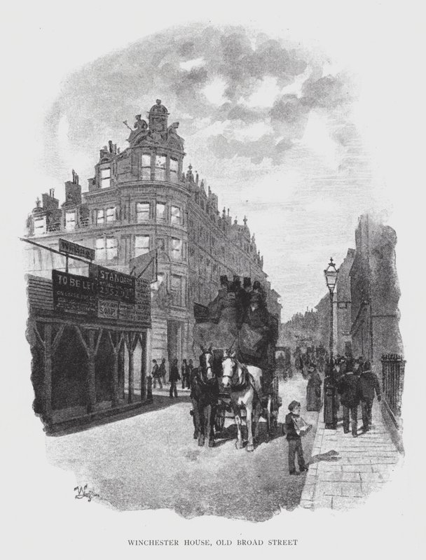 Winchester House, Old Broad Street (litho) af William Luker