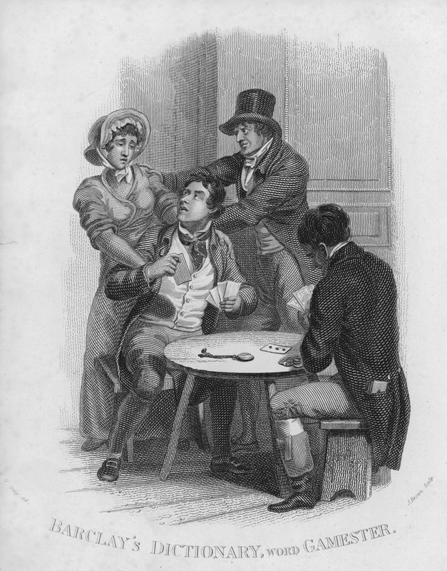 Barclays Dictionary, ord: Gamester (gravering) af William Marshall (after) Craig