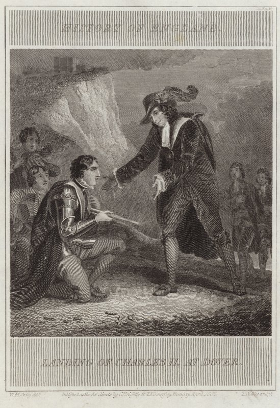 Landgang af Charles II ved Dover af William Marshall Craig