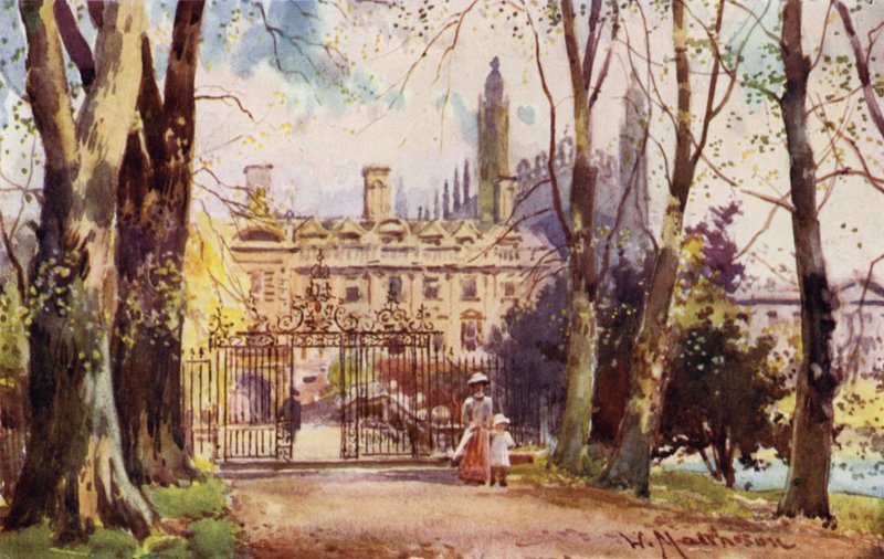 Clare College og Bridge fra Avenue af William Matthison