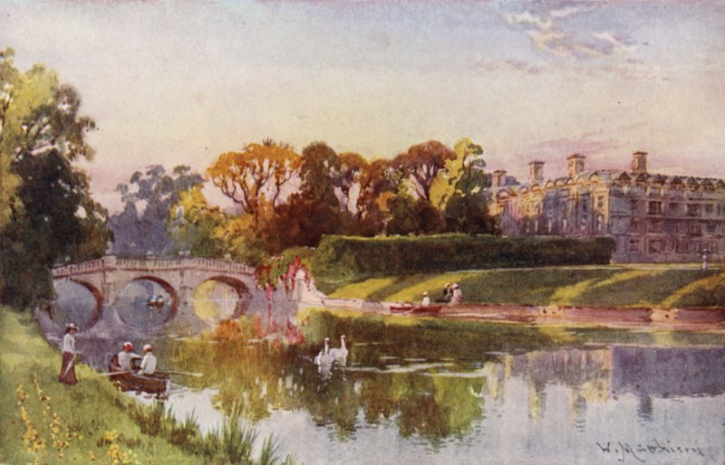 Clare College og Bridge fra Cam, Autumn Evening af William Matthison