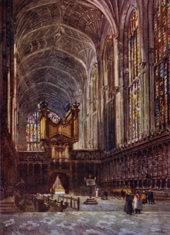 Kings College Chapel Interiør fra koret af William Matthison