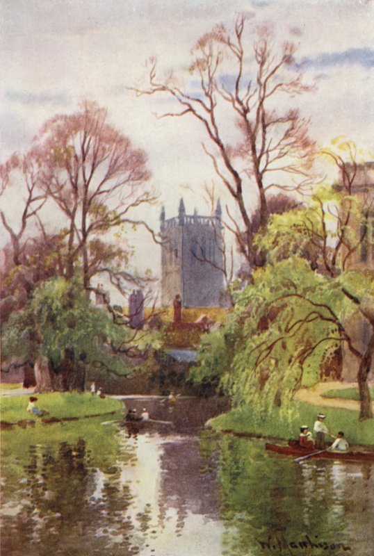 Tårnet på St Johns College Chapel fra floden af William Matthison