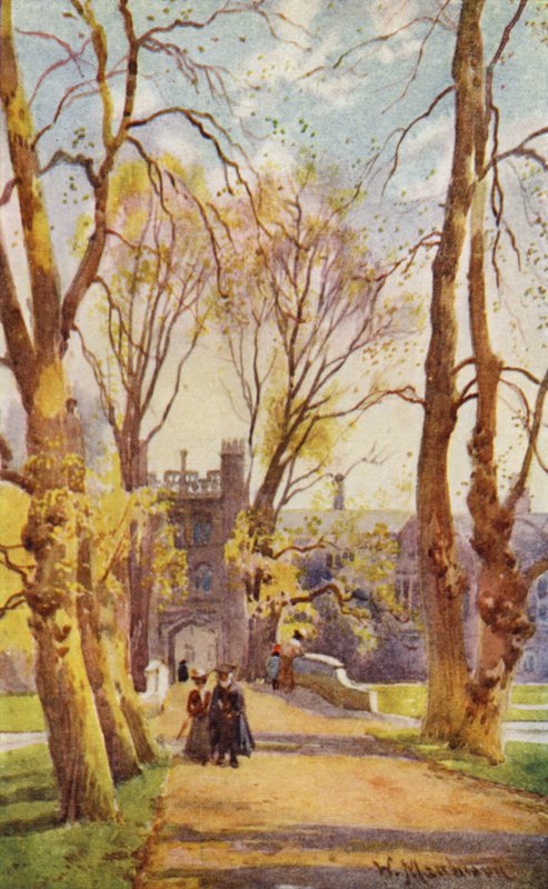 Trinity College Bridge og Avenue, med Gate, der fører ind til New Court af William Matthison