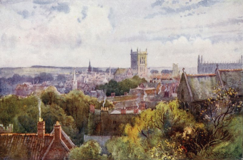 Udsigt over Cambridge fra Castle Hill af William Matthison