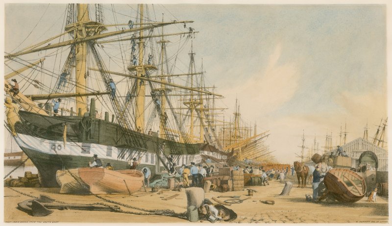 West India Docks, fra sydøst af William Parrott