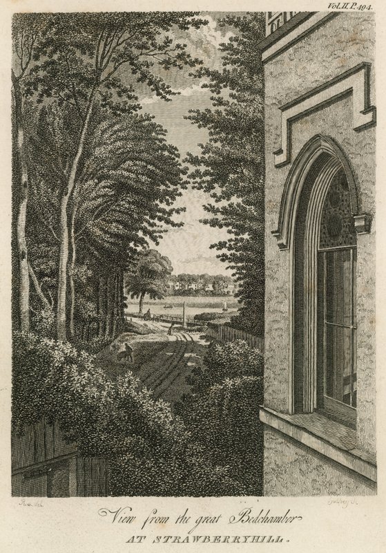 Udsigt fra det store Bedchamber ved Strawberry Hill, London af William Pars