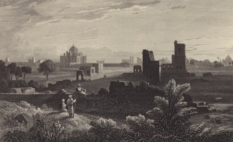 Humayuns grav, Delhi (gravering) af William Purser